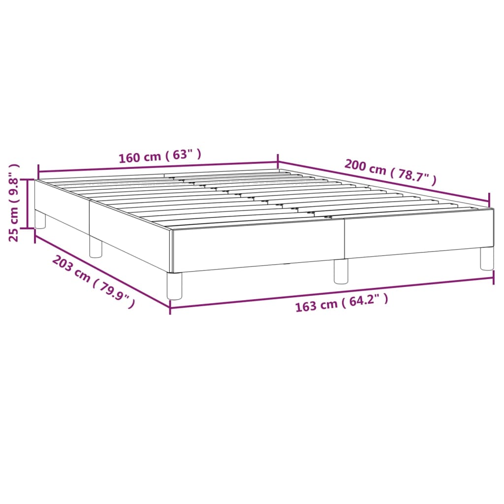 sengeramme uden madras 160x200 cm stof sort