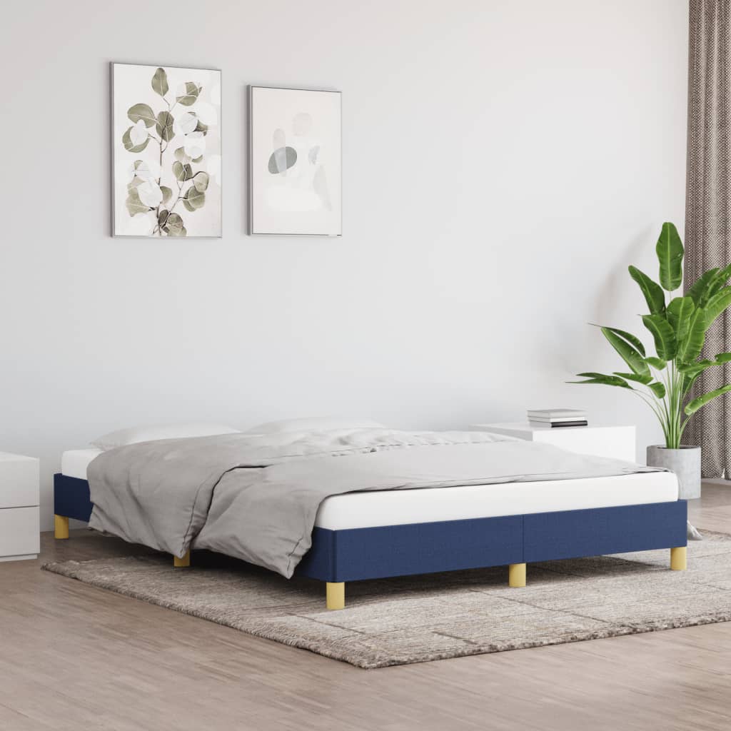 sengeramme uden madras 160x200 cm stof blå