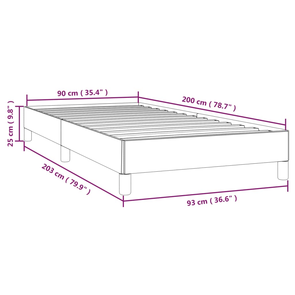 sengeramme 90x200 cm kunstlæder hvid