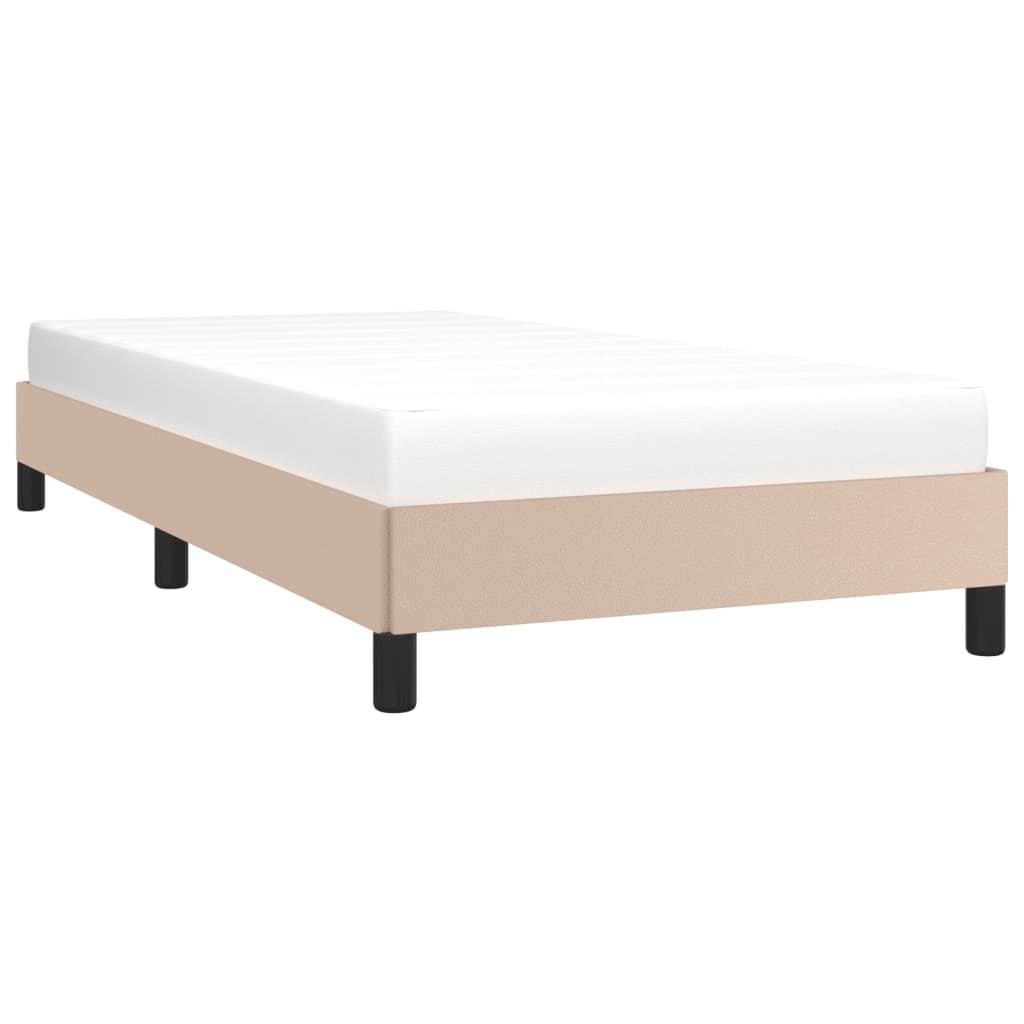 sengeramme 90x200 cm kunstlæder cappuccinofarvet