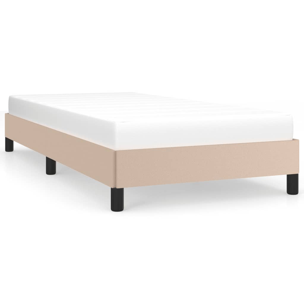 sengeramme 100x200 cm kunstlæder cappuccinofarvet