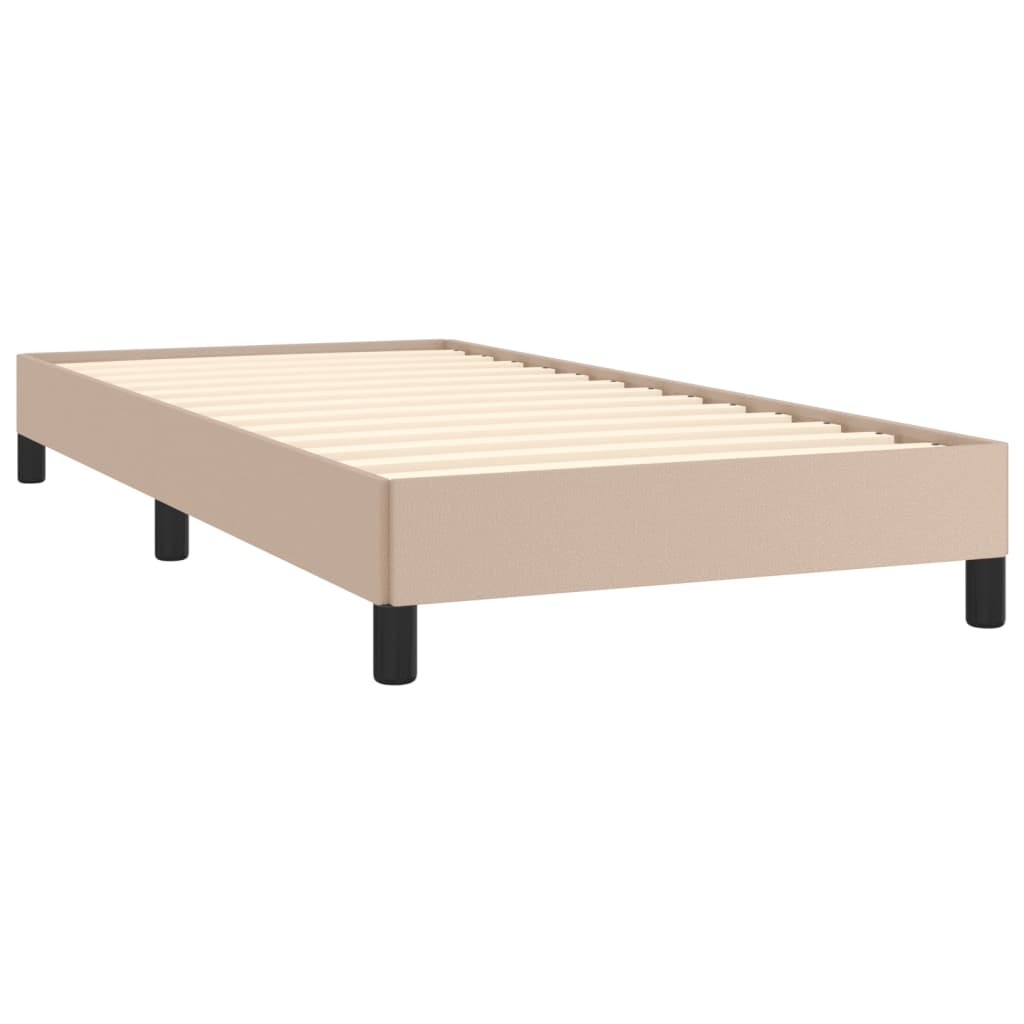 sengeramme 100x200 cm kunstlæder cappuccinofarvet