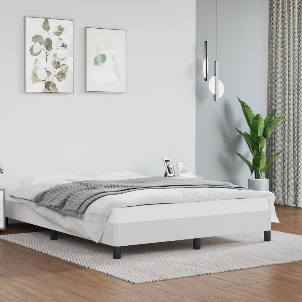 sengeramme 140x190 cm kunstlæder hvid