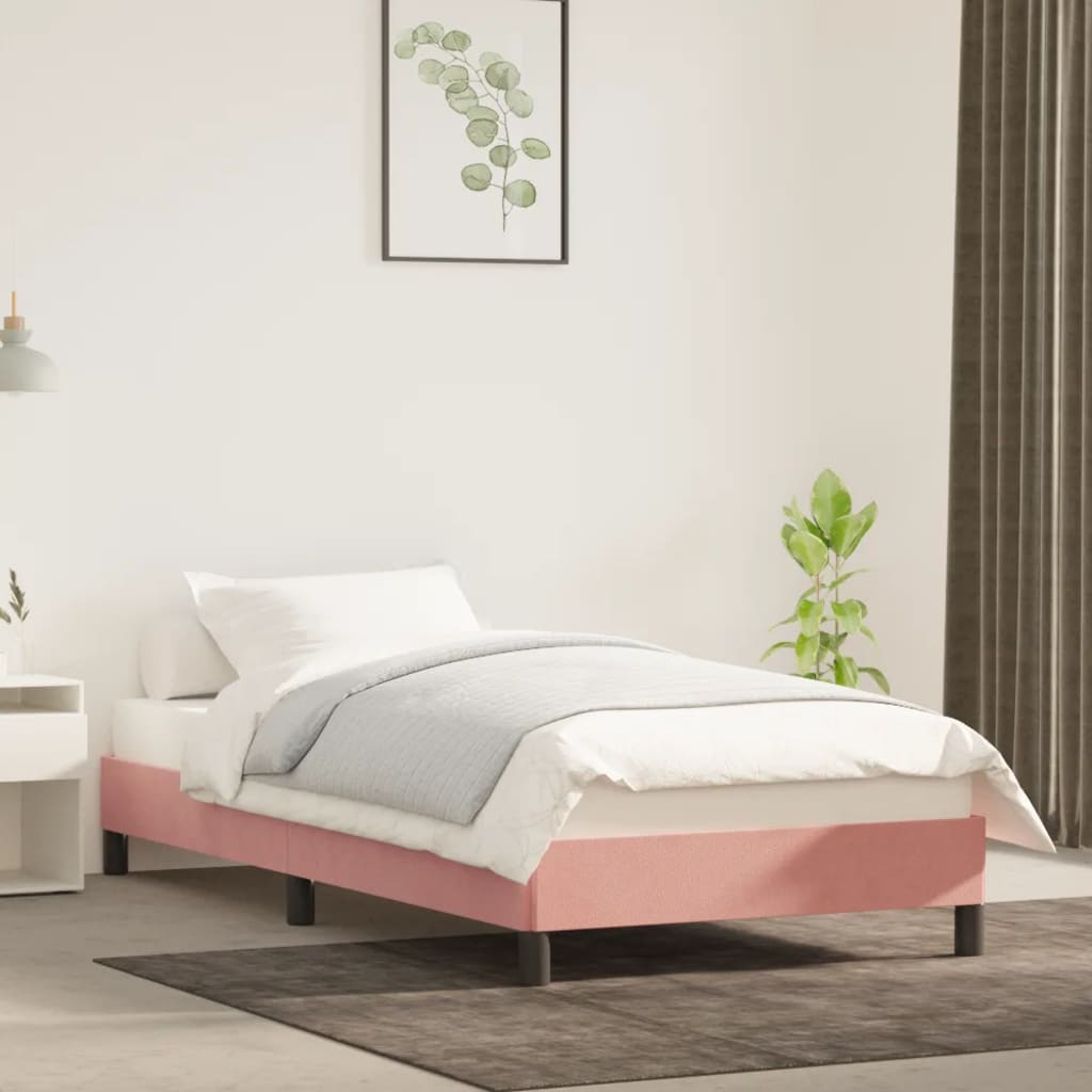 sengeramme 80x200 cm fløjl pink