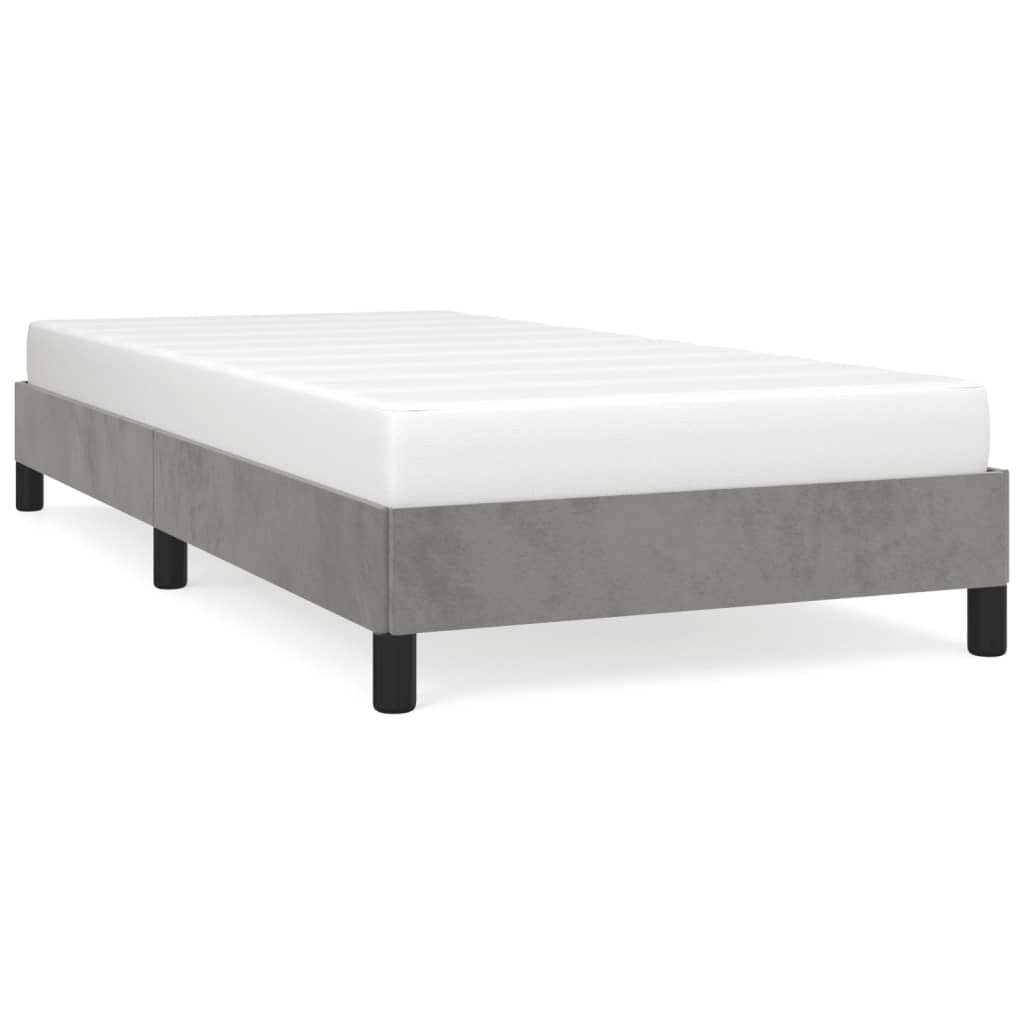 Sengeramme uden madras Lysegrå 90x190 cm Fløjl