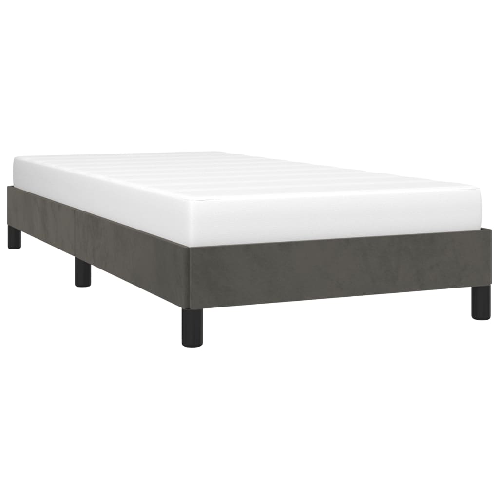 Sengeramme uden madras Mørkegrå 90x190 cm Fløjl