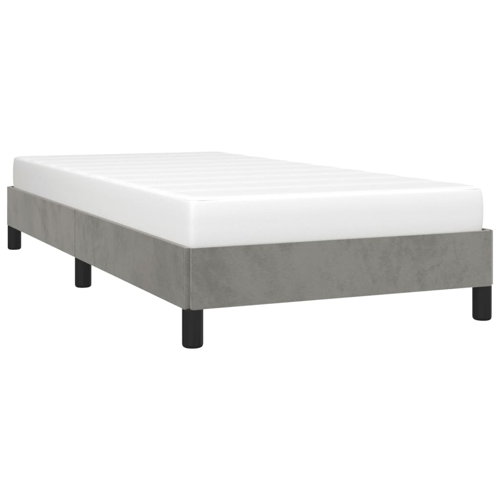 Sengeramme uden madras Lysegrå 100x200 cm Fløjl