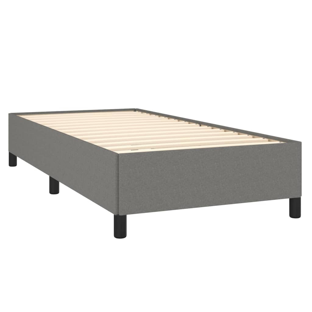 Sengeramme uden madras Mørkegrå 90x200 cm Stof
