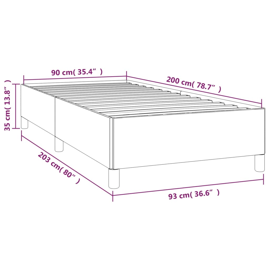 sengeramme uden madras 90x200 cm stof sort