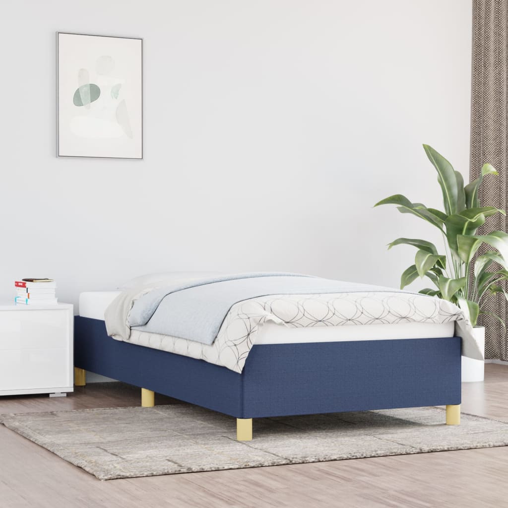 sengeramme uden madras 90x190 cm stof blå