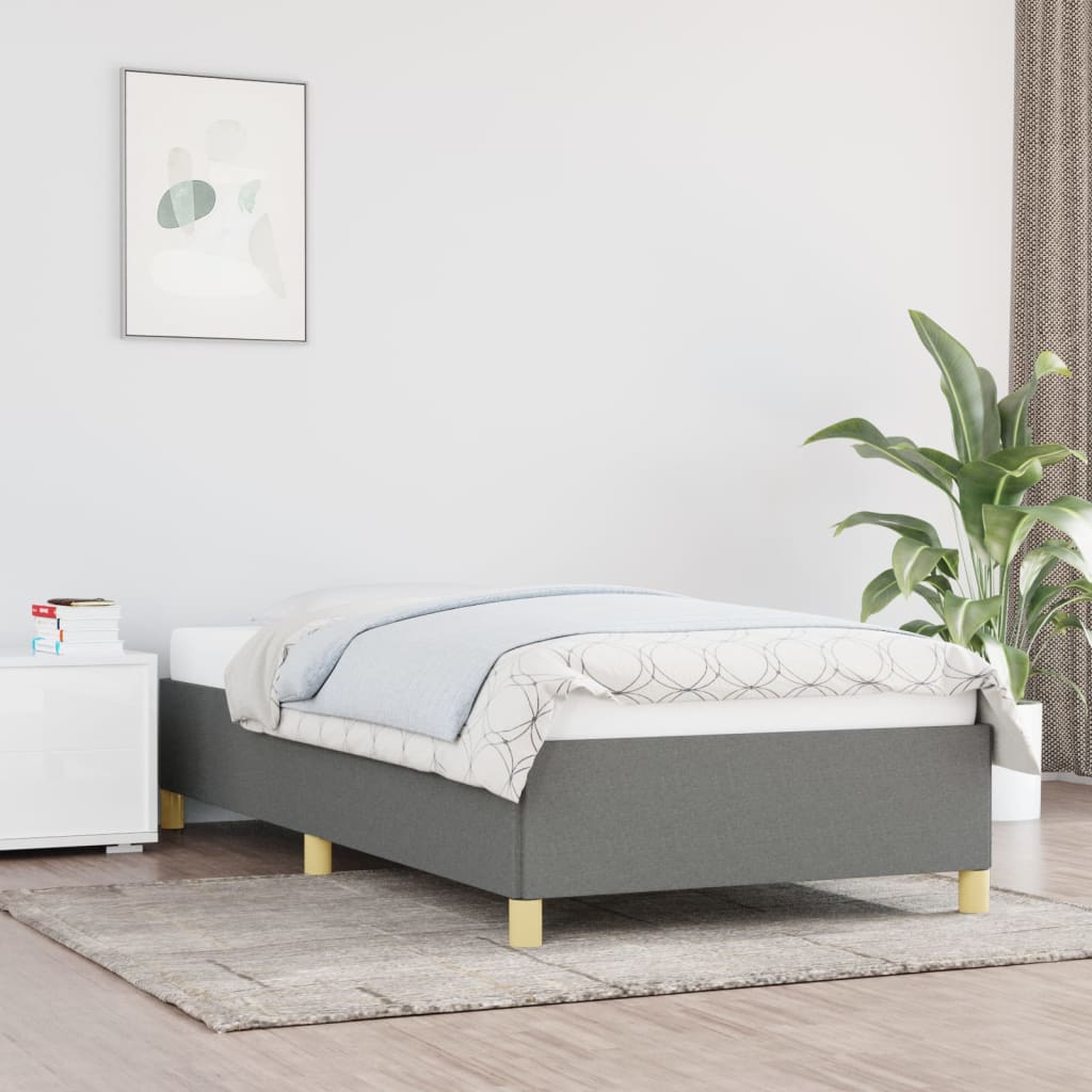 Sengeramme uden madras Mørkegrå 100x200 cm Stof