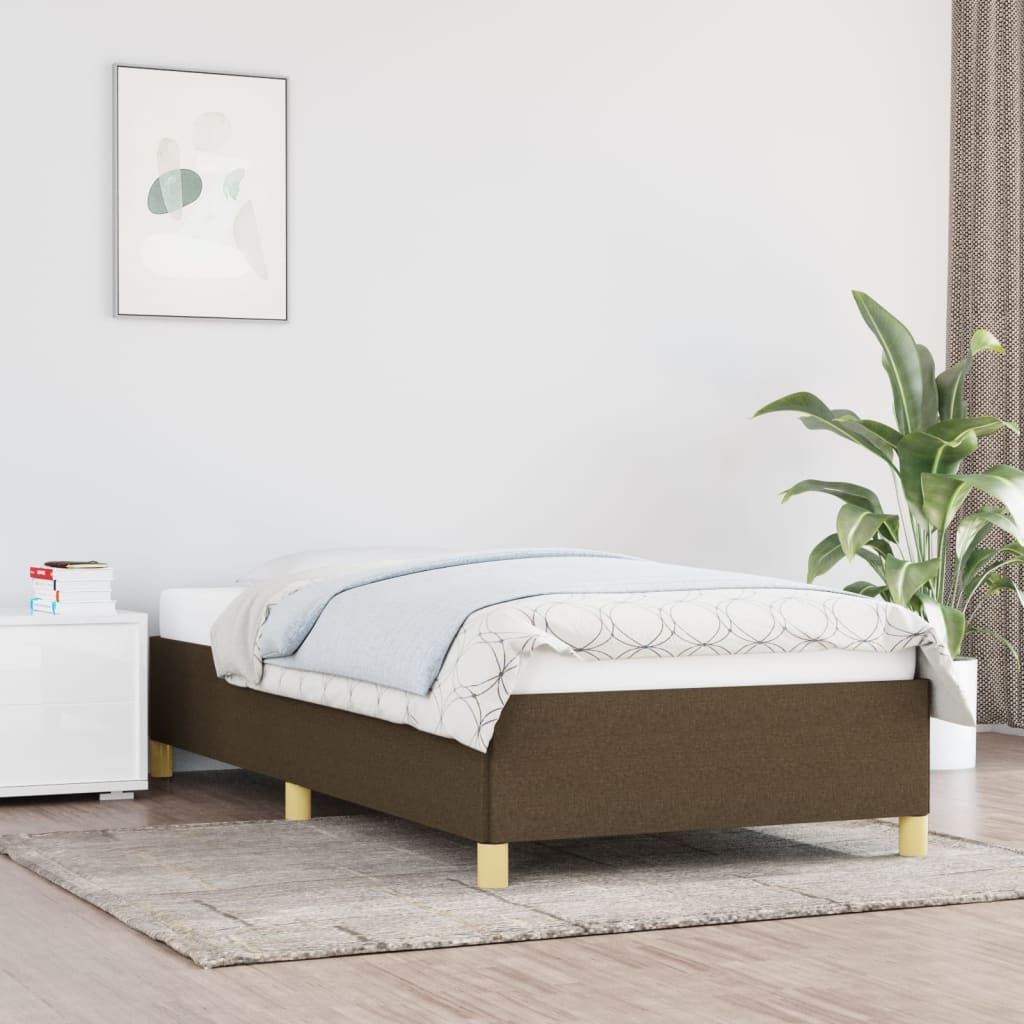 Sengeramme uden madras Mørkebrun 100x200 cm Stof