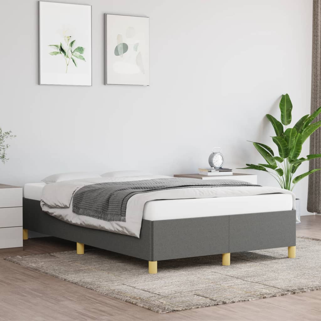 Sengeramme uden madras Mørkegrå 120x200 cm Stof