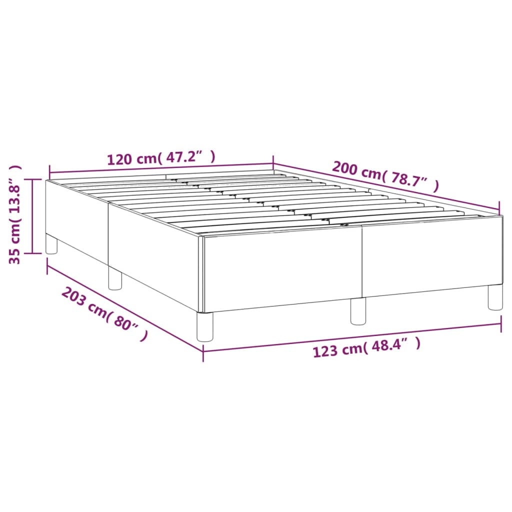 Sengeramme uden madras Creme 120x200 cm Stof