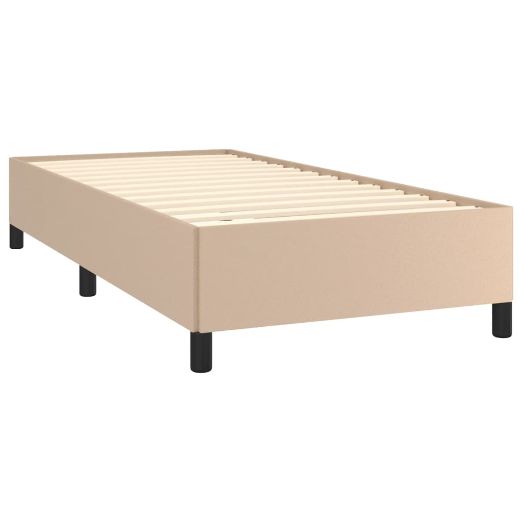 sengeramme uden madras 80x200 cm kunstlæder cappuccinofarvet