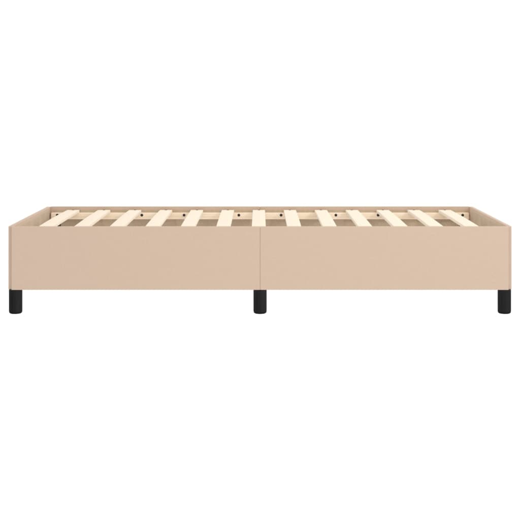 sengeramme uden madras 80x200 cm kunstlæder cappuccinofarvet
