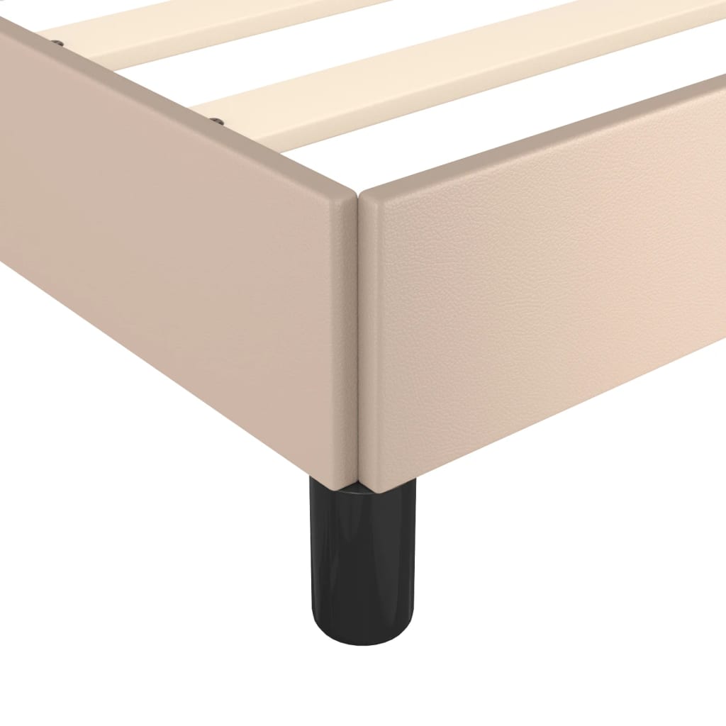 sengeramme uden madras 80x200 cm kunstlæder cappuccinofarvet