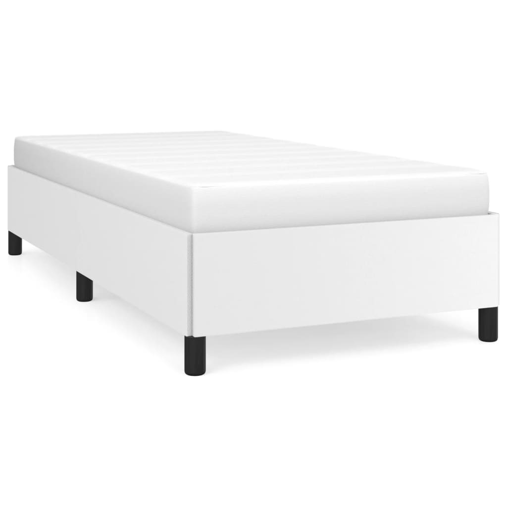 sengeramme uden madras 90x190 cm kunstlæder hvid