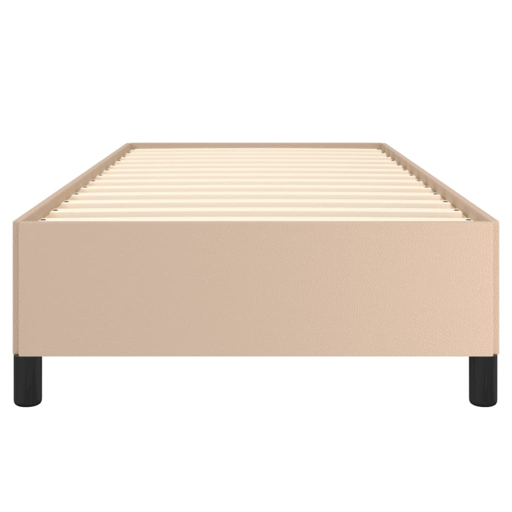 sengeramme uden madras 90x200 cm kunstlæder cappuccinofarvet