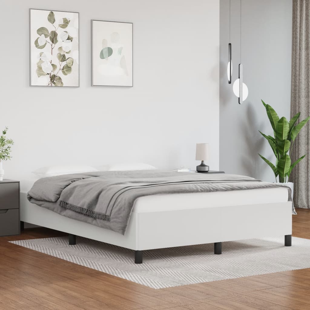 sengeramme uden madras 140x190 cm kunstlæder hvid