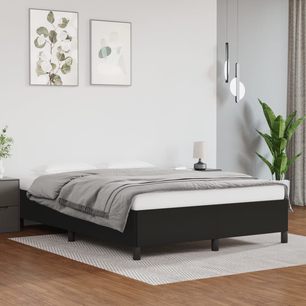 sengeramme uden madras 140x200 cm kunstlæder sort