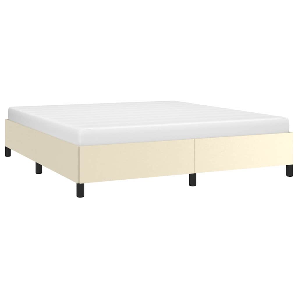 sengeramme uden madras 160x200 cm kunstlæder cremefarvet