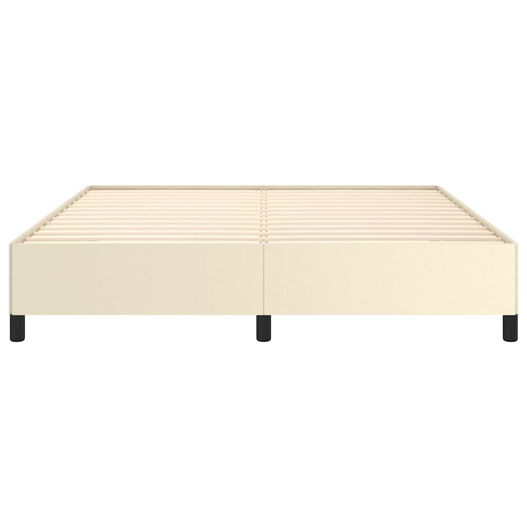 sengeramme uden madras 160x200 cm kunstlæder cremefarvet