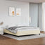 sengeramme uden madras 160x200 cm kunstlæder cremefarvet