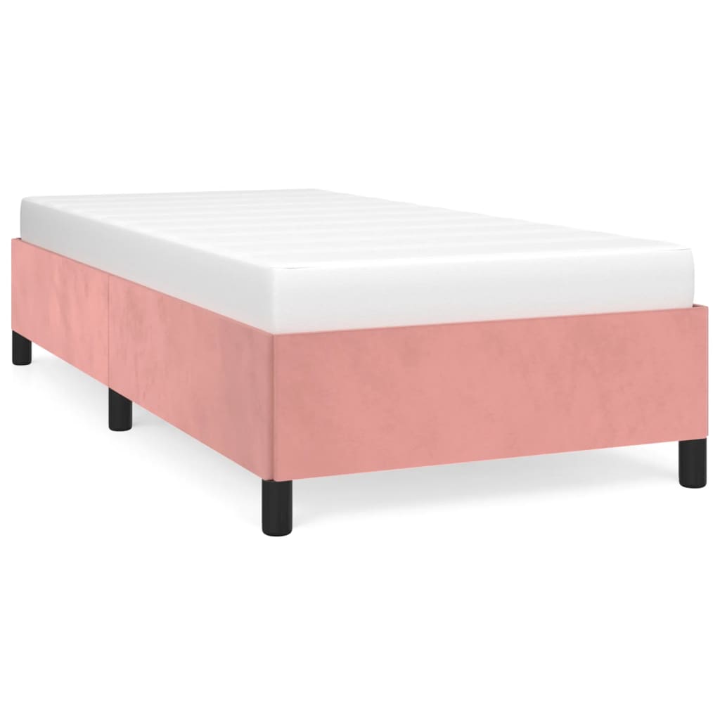 sengeramme uden madras 90x190 cm fløjl pink
