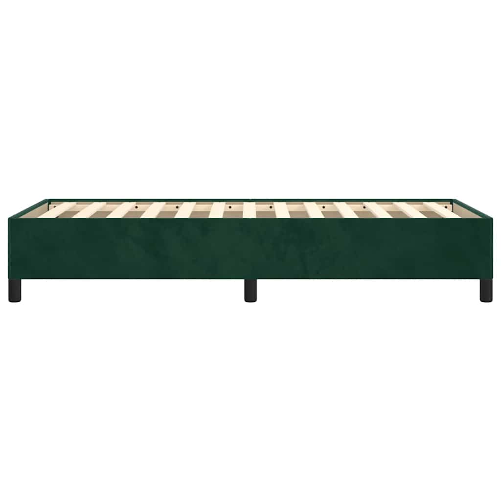Sengeramme uden madras Mørkegrøn 100x200 cm Fløjl
