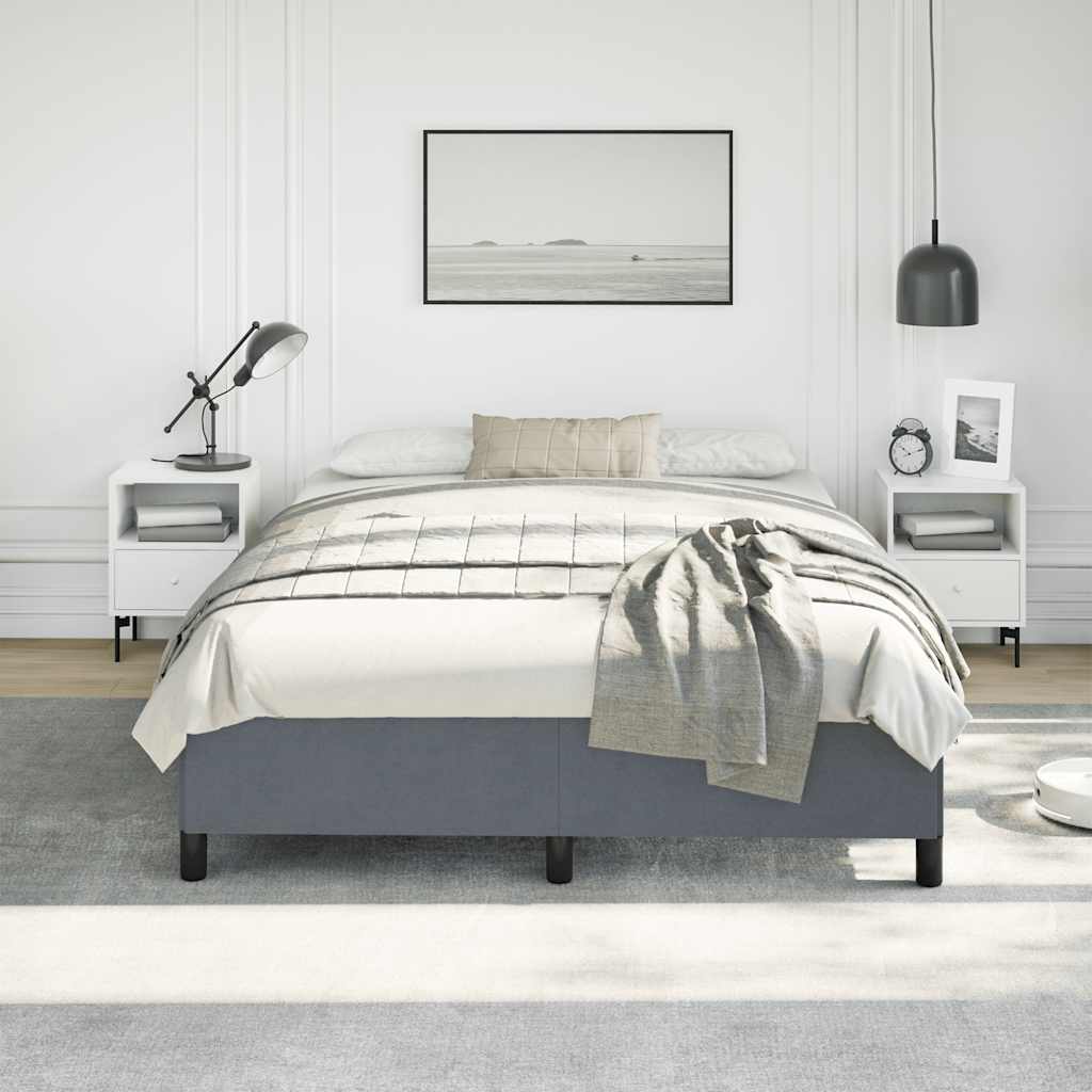 sengestel uden madras mørkegrå 137x190 cm fløjl