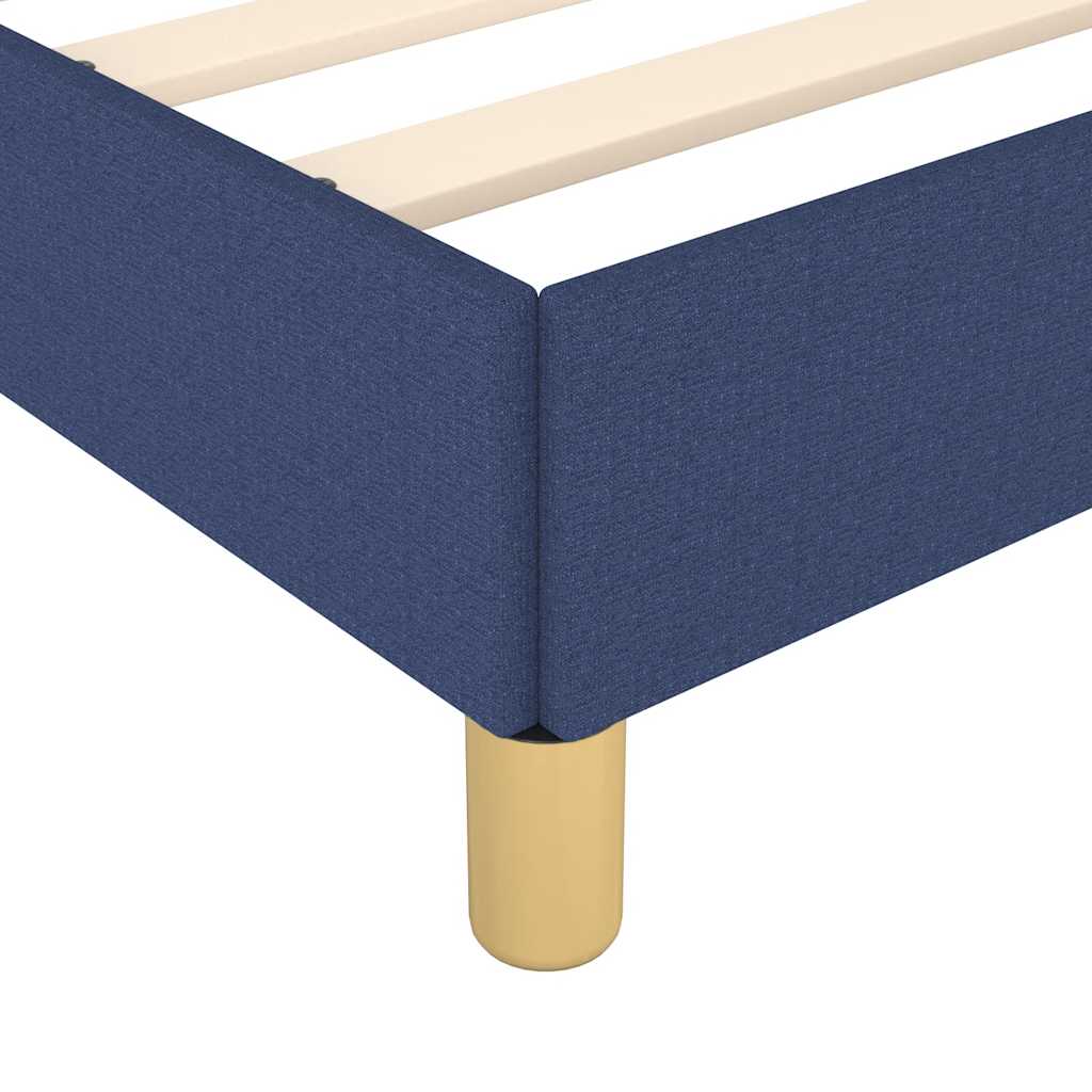 Sengeramme med hovedgærde uden madras Blå 160x200 cm Stof