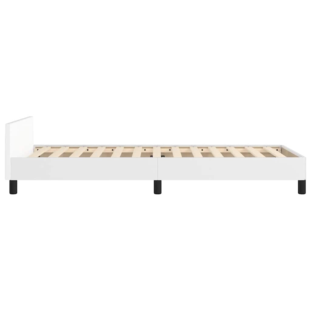 Sengeramme med hovedgærde uden madras Hvid 90x190 cm