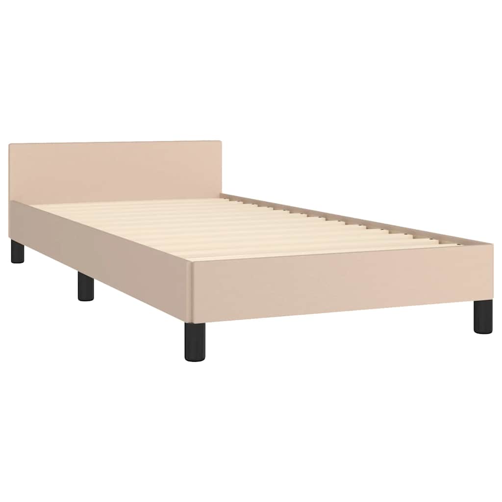 Sengeramme med hovedgærde uden madras Cappuccino 90x190 cm