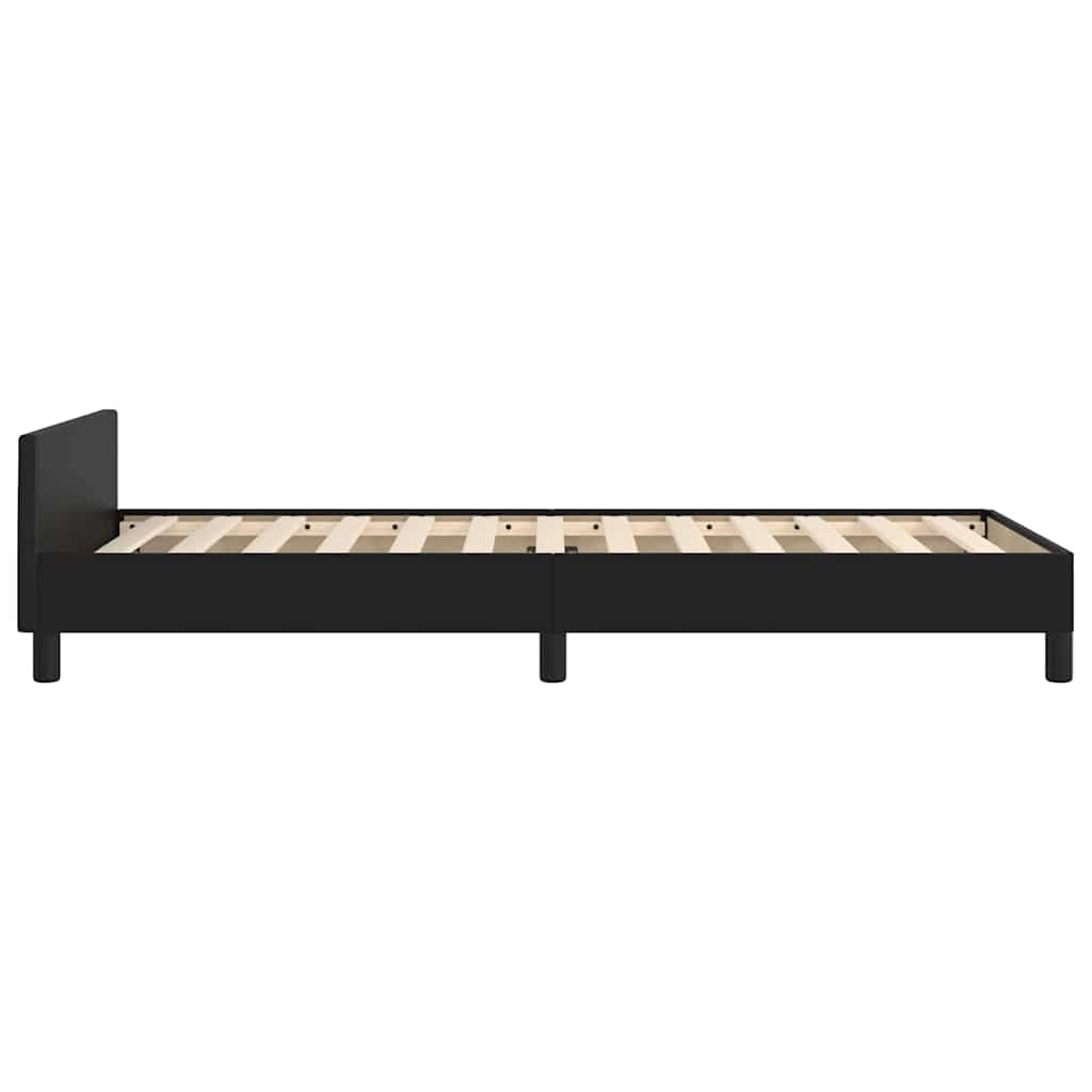 Sengeramme med hovedgærde uden madras Sort 90x200 cm