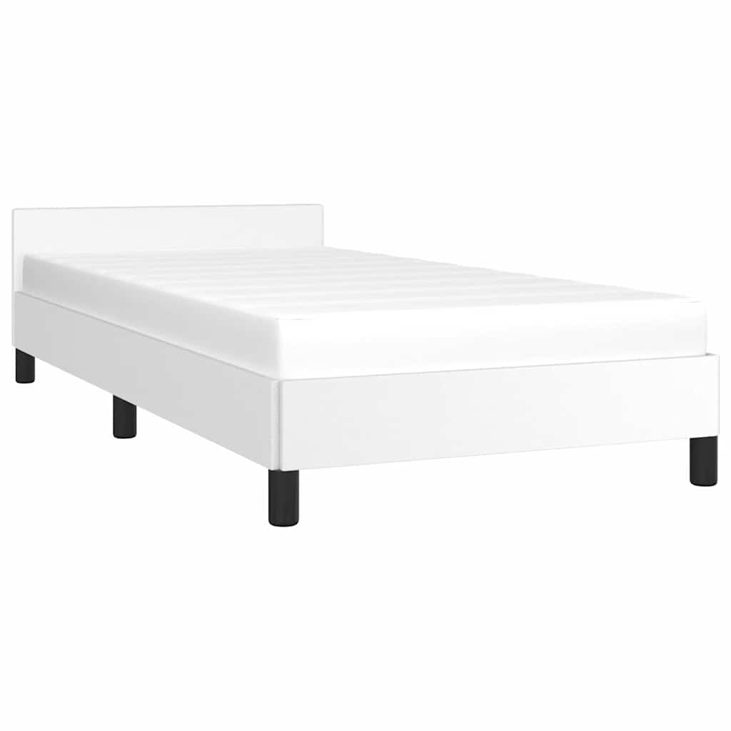 Sengeramme med hovedgærde uden madras Hvid 90x200 cm