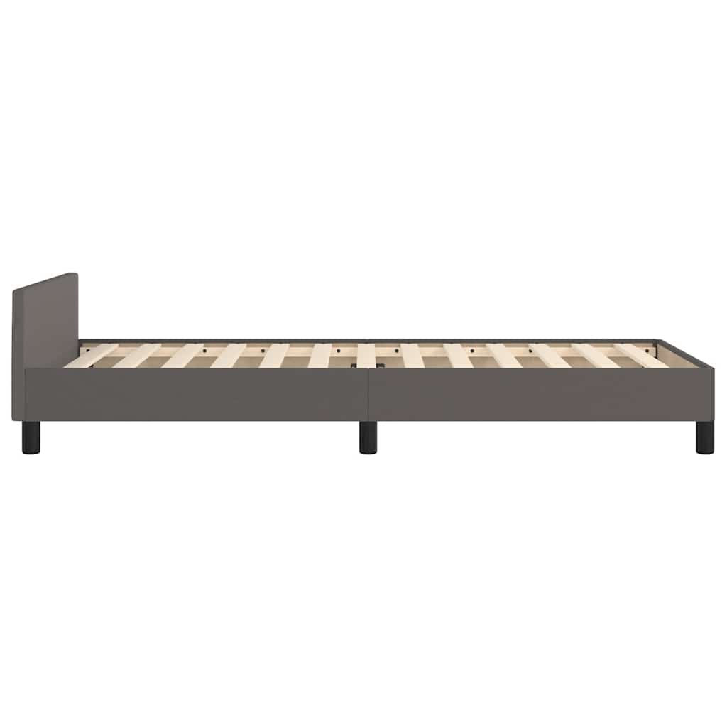 Sengeramme med hovedgærde uden madras Grå 90x200 cm