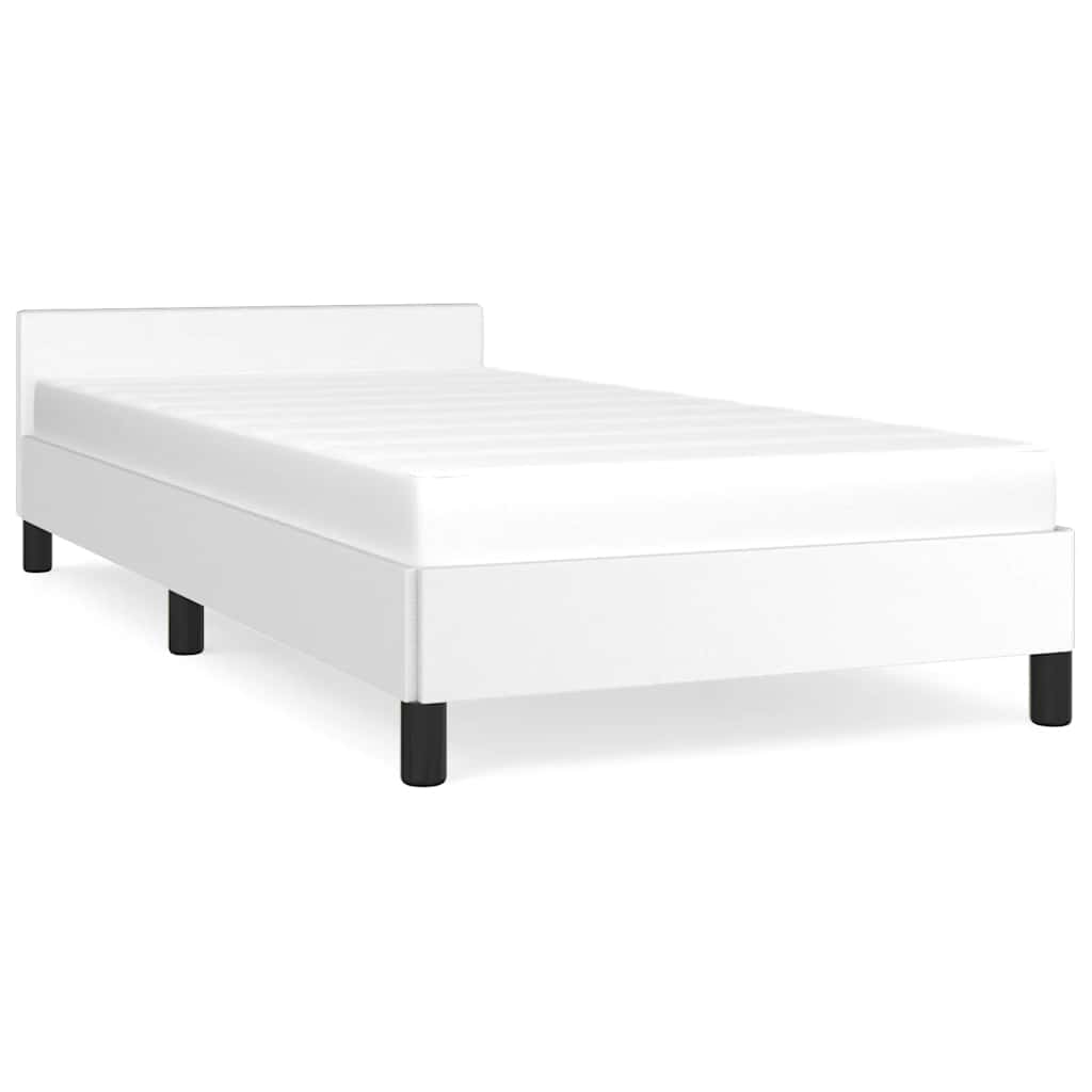 Sengeramme med hovedgærde uden madras Hvid 100x200 cm