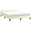 Sengeramme med hovedgærde uden madras Creme 140x190 cm