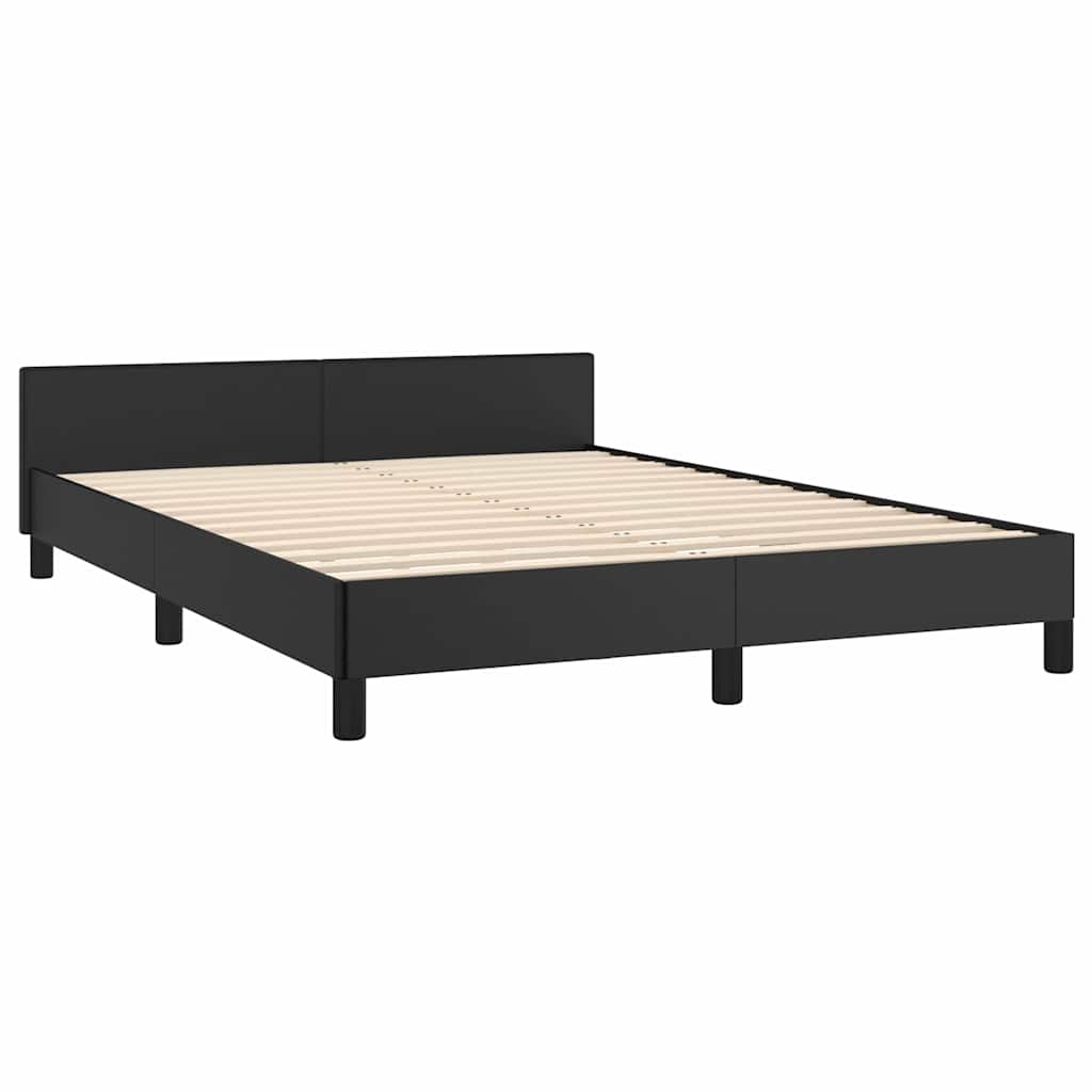 Sengeramme med hovedgærde uden madras Sort 140x200 cm