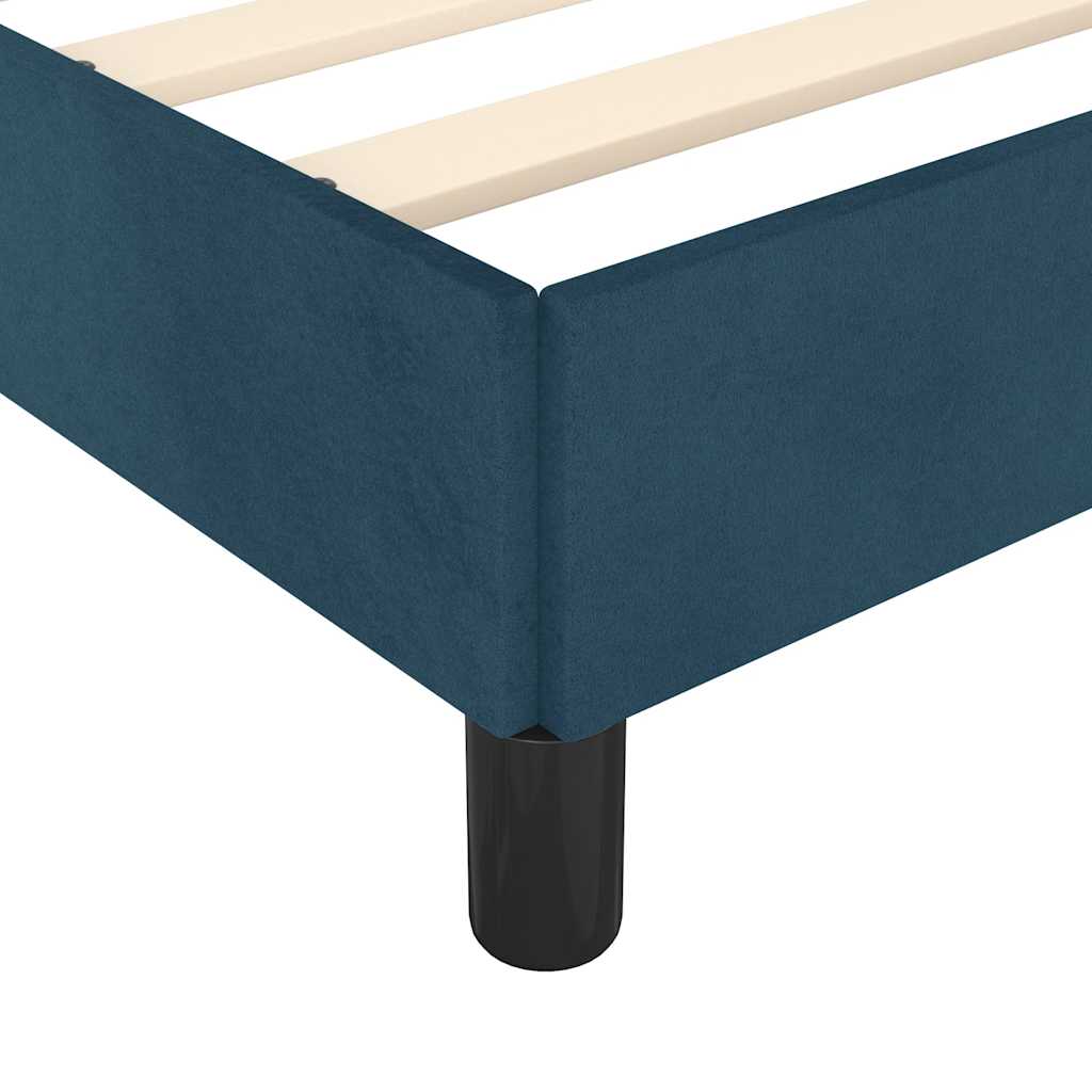 Sengeramme uden madras Mørkeblå 80x200 cm Fløjl