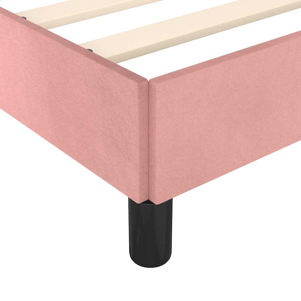 Sengeramme med hovedgærde uden madras Pink 80x200 cm Fløjl