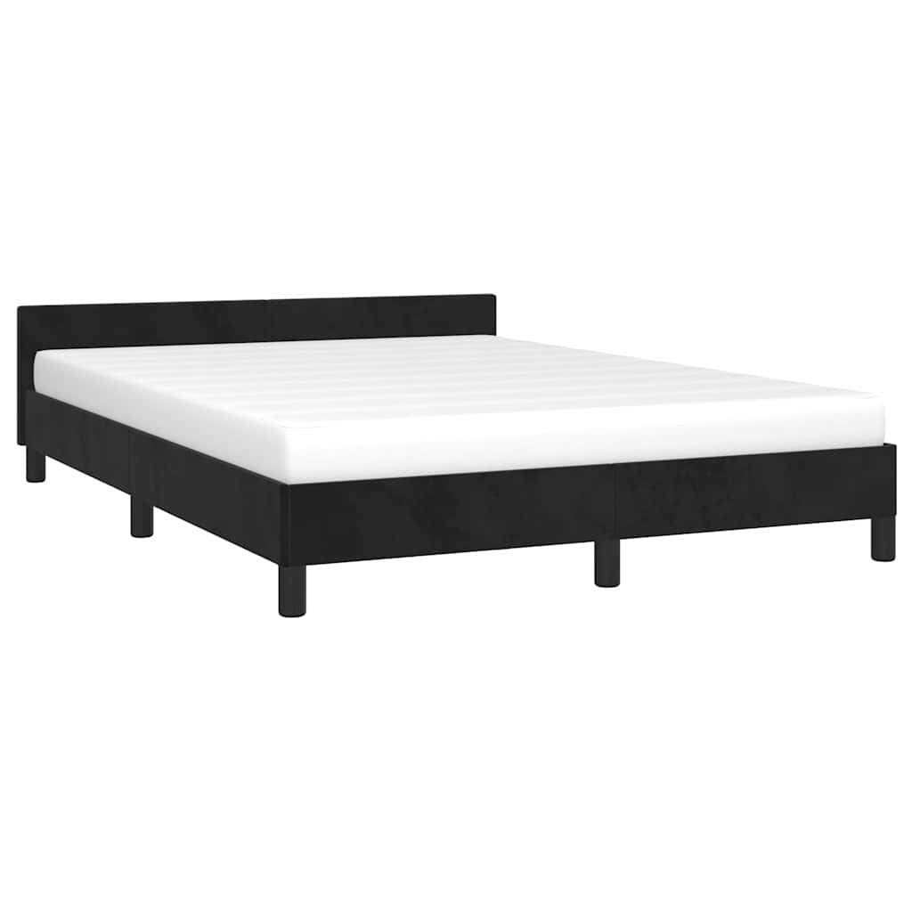 Sengeramme uden madras Sort 140x190 cm Fløjl