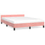 Sengeramme med hovedgærde uden madras Pink 140x190 cm Fløjl