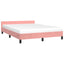 Sengeramme med hovedgærde uden madras Pink 140x190 cm Fløjl