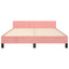 Sengeramme med hovedgærde uden madras Pink 140x190 cm Fløjl