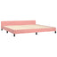 Sengeramme med hovedgærde uden madras Pink 200x200 cm Fløjl