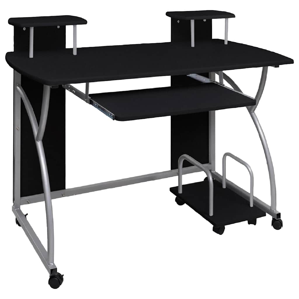 computerbord 110x52x88,5 cm konstrueret træ sort billede