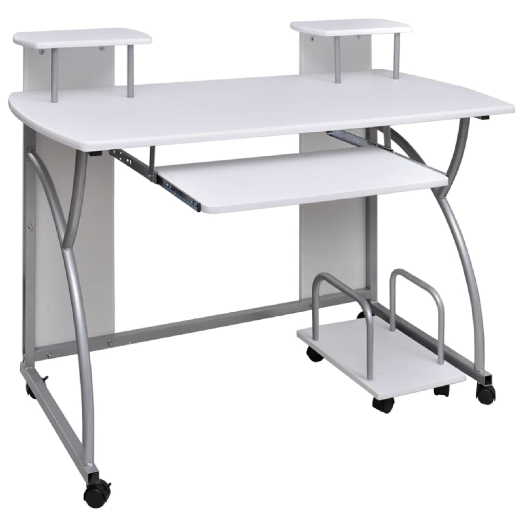 computerbord 110x52x88,5 cm konstrueret træ hvid billede