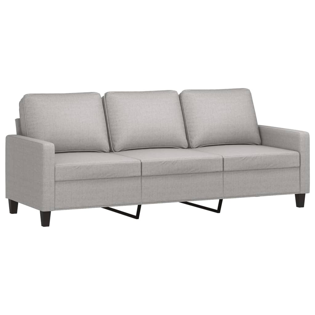 3-personers sofa 180 cm stof lysegrå